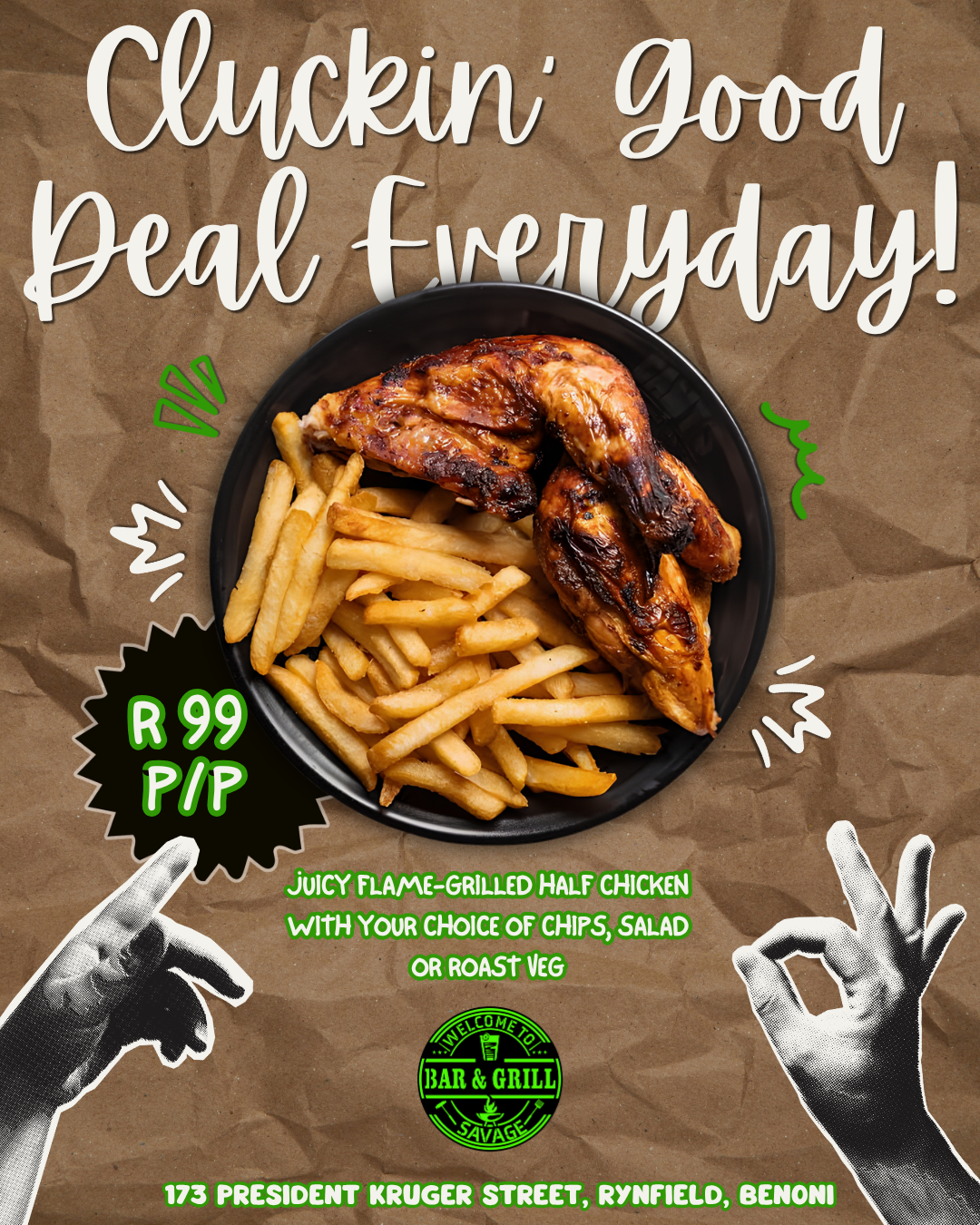 Cluckin Good Deal at Savage Bar and Grill